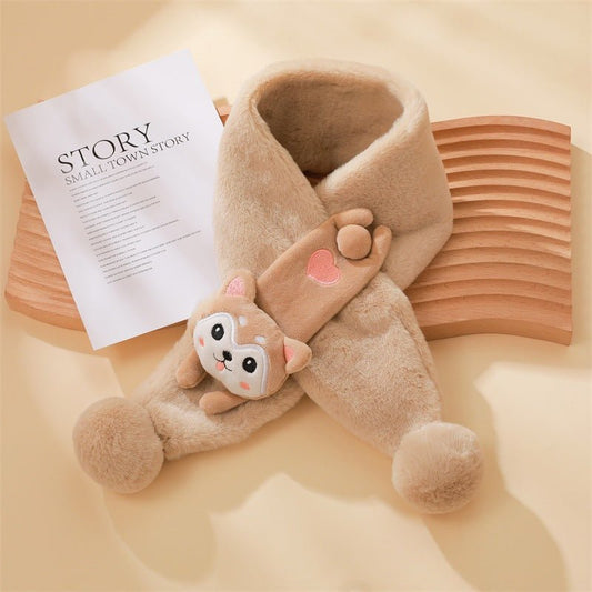 Warm and Soft Plush Children's Muffler with Cute Cartoon