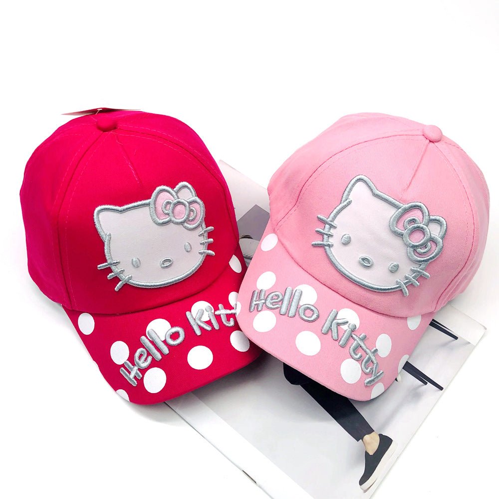 Korean Style Hello Kitty Embroidered Comfortable Cap for Girls