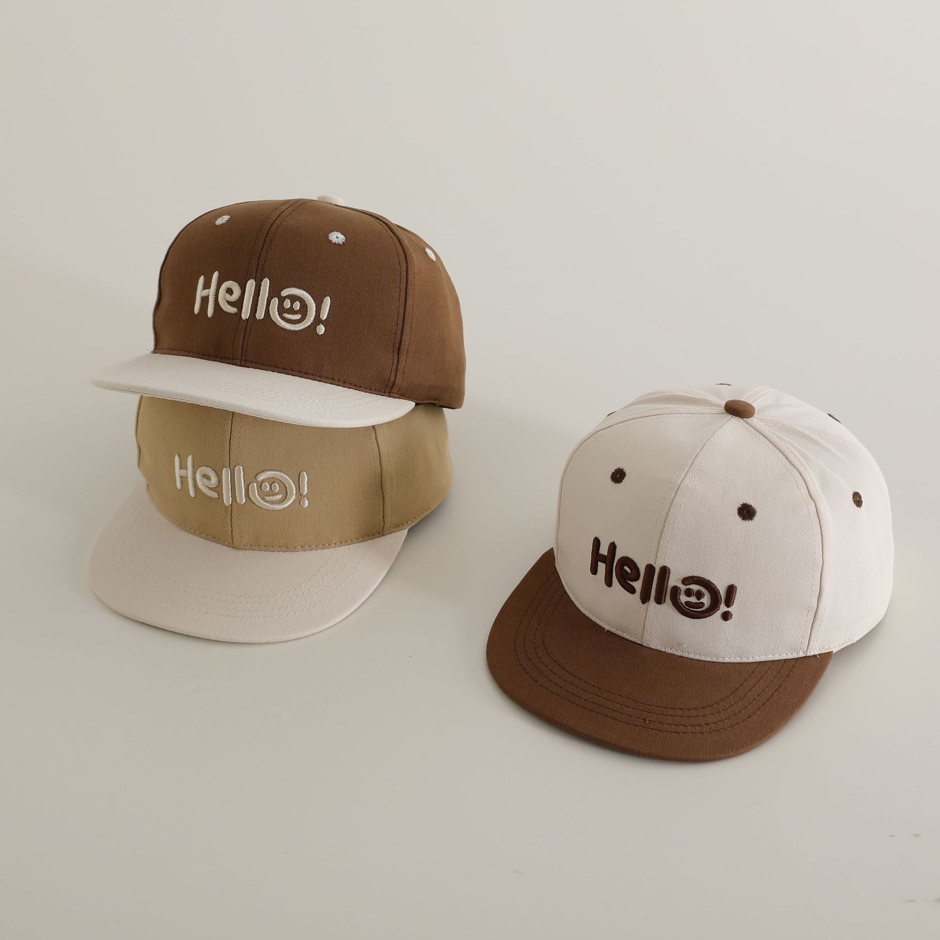 Hip Hop Style Solid Colour Blocked Brimmed Summer Hat for Kids