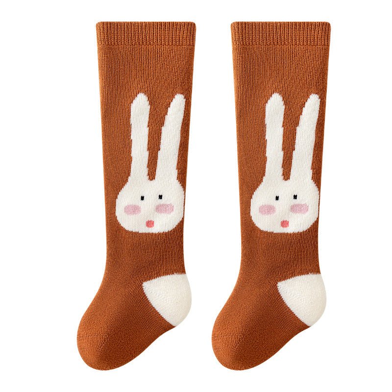 Cute Cartoon Printed Thick Terry Over Knee Socks for Children