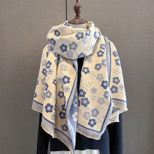 Exclusive Floral Design Women's Luxury Winter Shawl