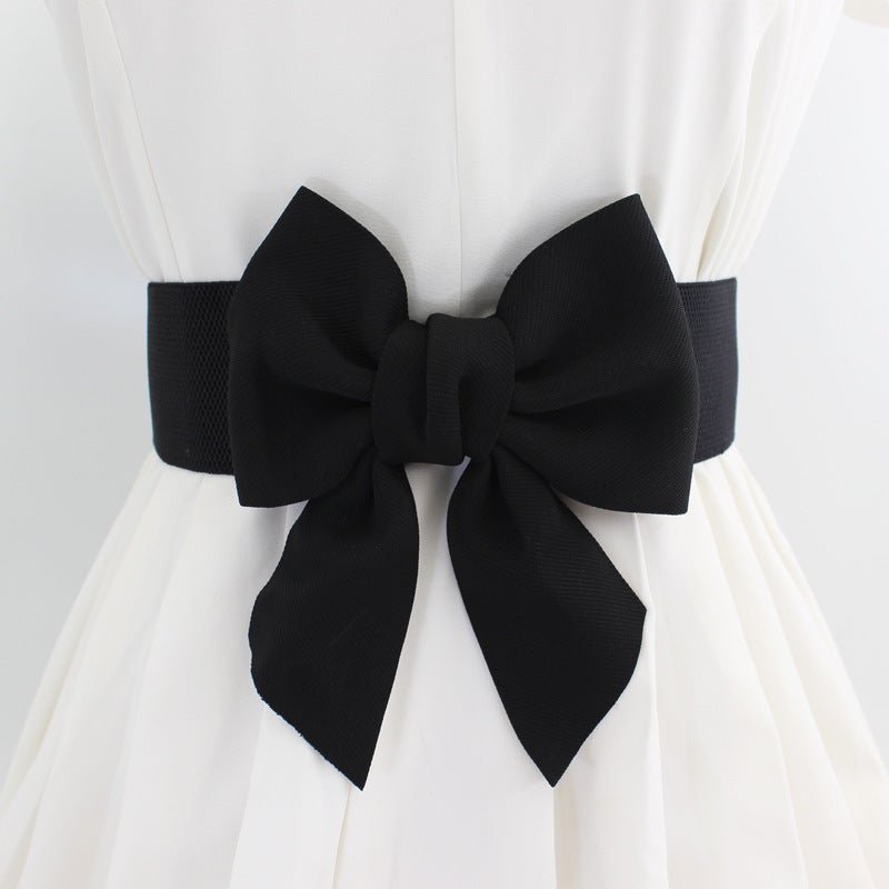 Three Dimensional Large Bows Cotton Wide Ladies Belt