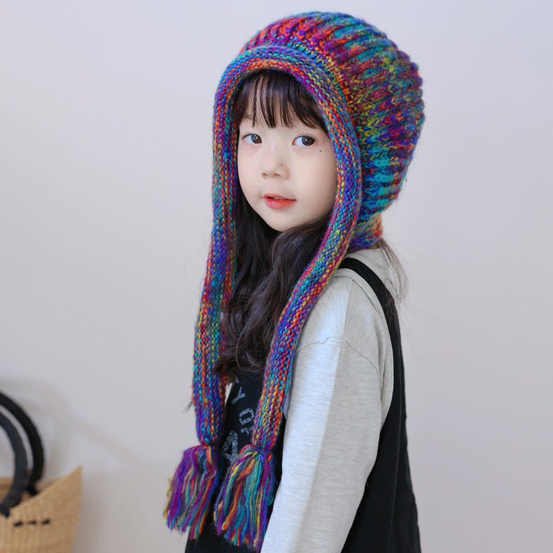 Ethnic Style Girls' Windproof Ear Protection Knitted Beanie Cap