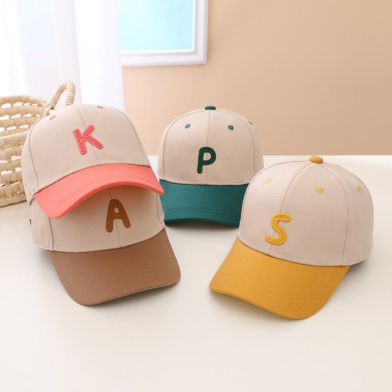 Korean Style Solid Colour Alphabet Series Comfortable Baseball Caps Boys & Girls