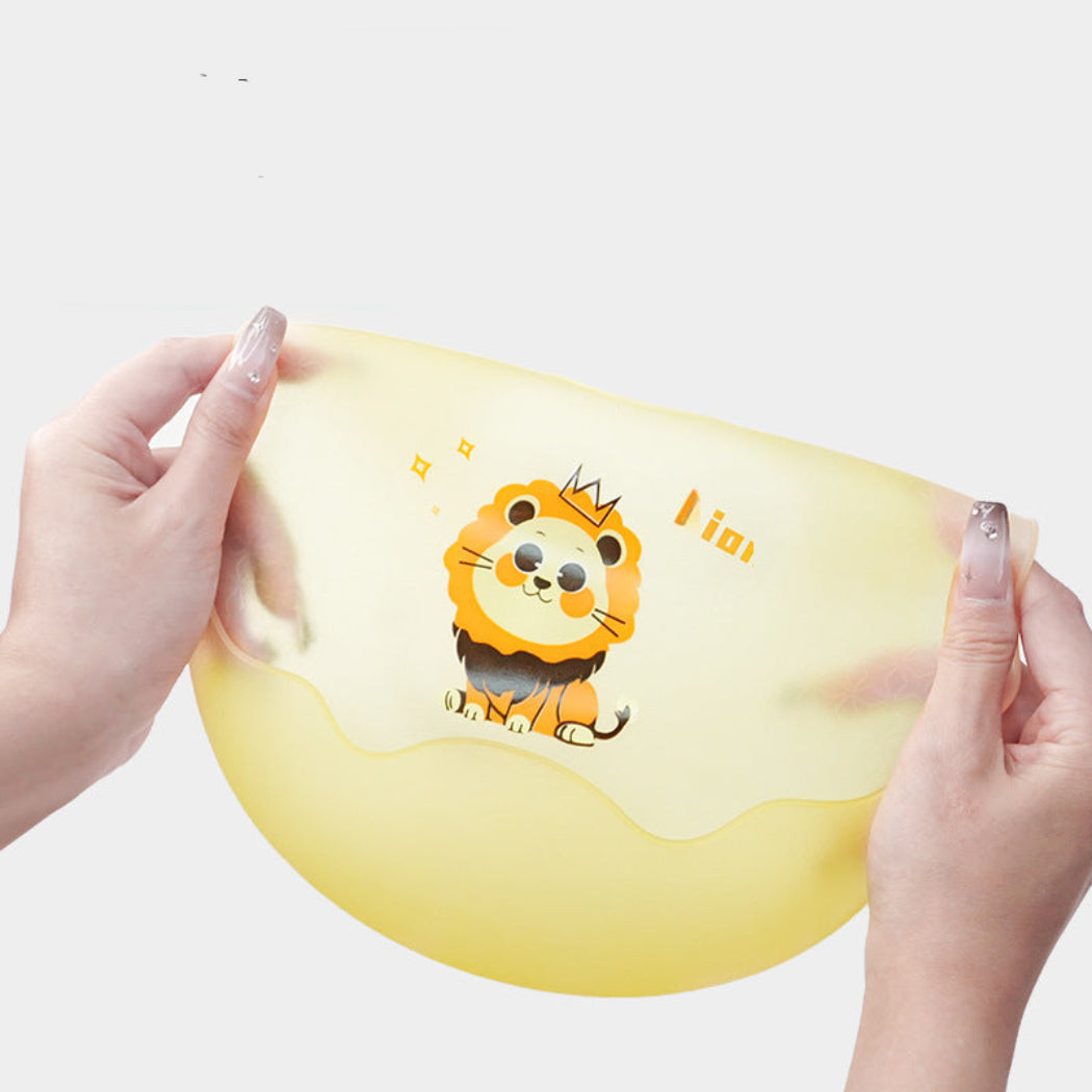 Ultra Thin Waterproof Silicone Bib For Children With Rice Pocket and Storage Box