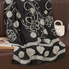 Black & White Floral Design High Quality Women's Silk Scarf