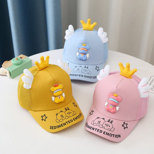 Children's Comfy Summer Cap with Cute Crown Wings