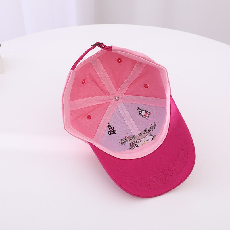 Korean Style Embroidered Cute Hello Kitty Cap for Girls