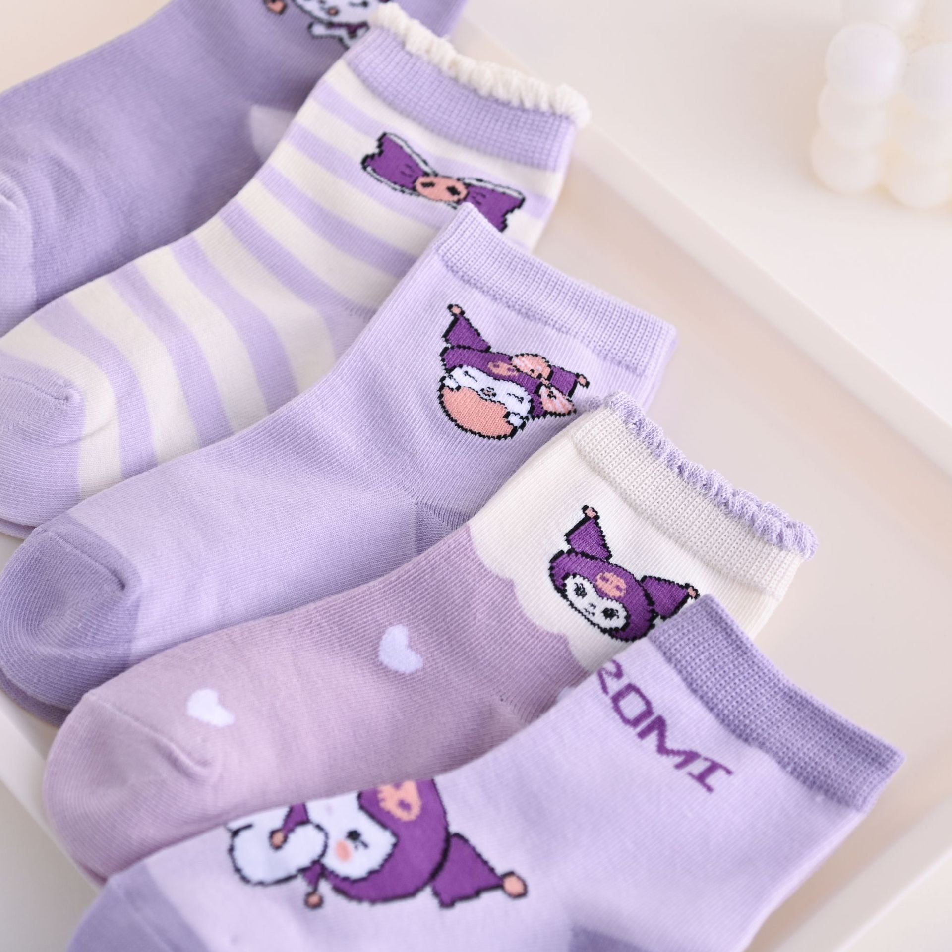 5 Pieces Set Korean Style Soft and Comfortable Cotton Socks for Kids