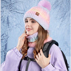 Two-piece Set Thick Fleece and Gradient Color knitted Beanie Scarf