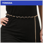 Exotic Pearl Inlaid Chain Style Adjustable Waist Belt for Women