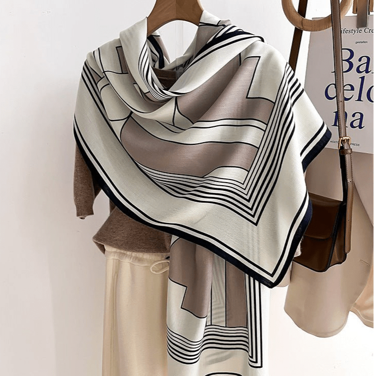 Comfortable & Luxury Striped Korean Version Viscose Scarf