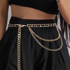 Multi Layered Metal Chain Waist Belt for Women