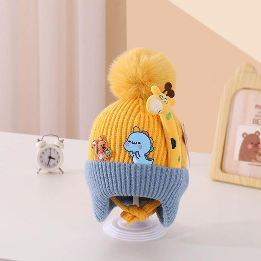 Children's Knitted Cute Carton Warm Cap with Windproff Earmuff