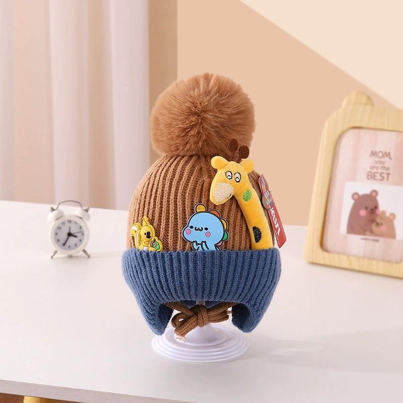 Children's Knitted Cute Carton Warm Cap with Windproff Earmuff