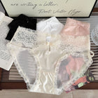 French Style Exotic Satin Lace Transparent Cotton Women's Panties