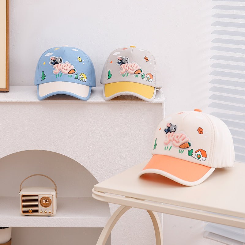 Cute Cartoon Bunny Carrot Baseball Cap For Kids