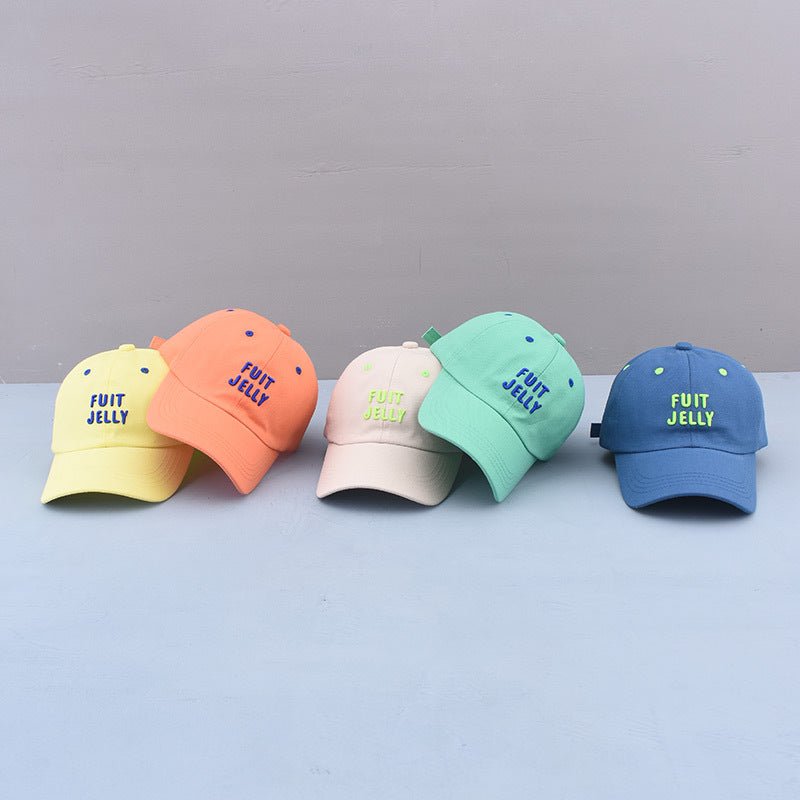 Four Season Style Comfortable Solid Colour Kids Baseball Cap with Letter Embroidery