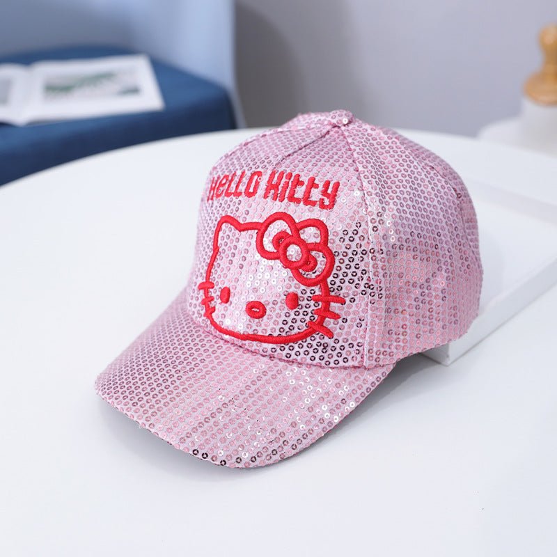 Cute & Shiny Hello Kitty Sequin Baseball Party Cap for Girls