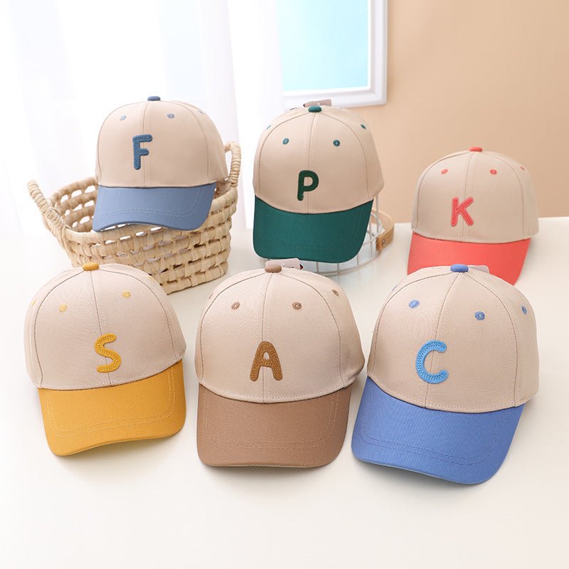 Korean Style Solid Colour Alphabet Series Comfortable Baseball Caps Boys & Girls