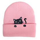 Women's Kitty Embroidery Cute Beanie Knitted Hat