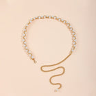 Exotic Pearl Inlaid Chain Style Adjustable Waist Belt for Women