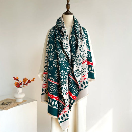 Geometry Pattern Colorful Women's Winter Shawl Scarf