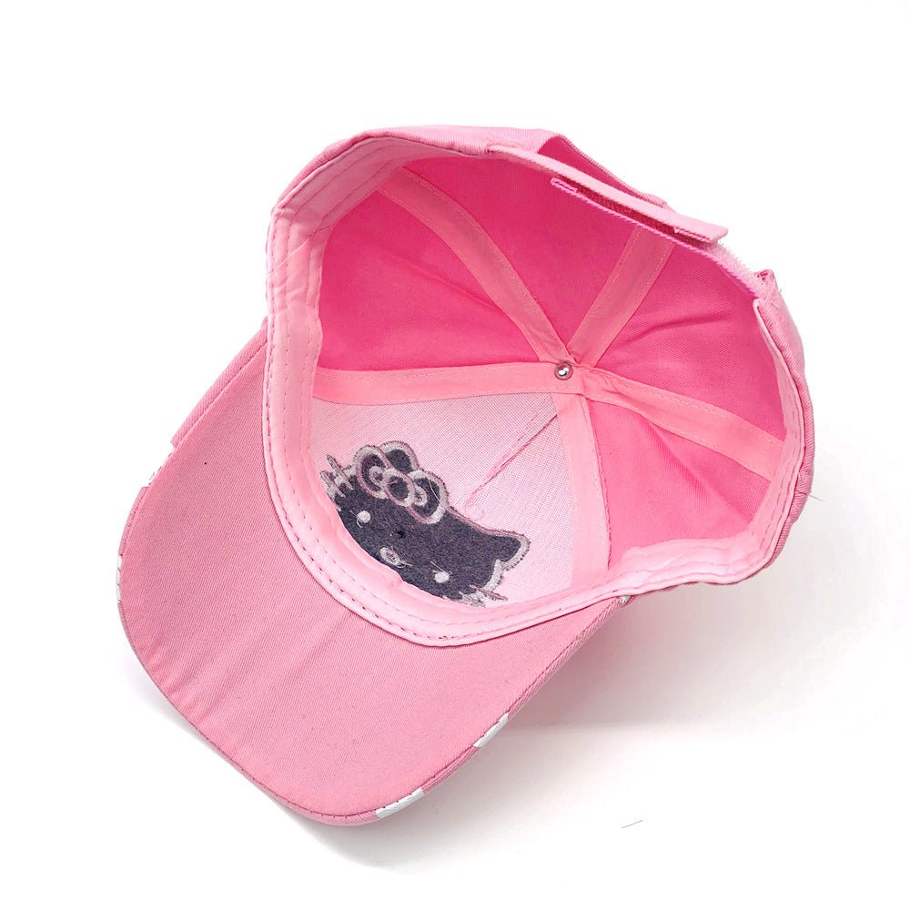 Korean Style Hello Kitty Embroidered Comfortable Cap for Girls