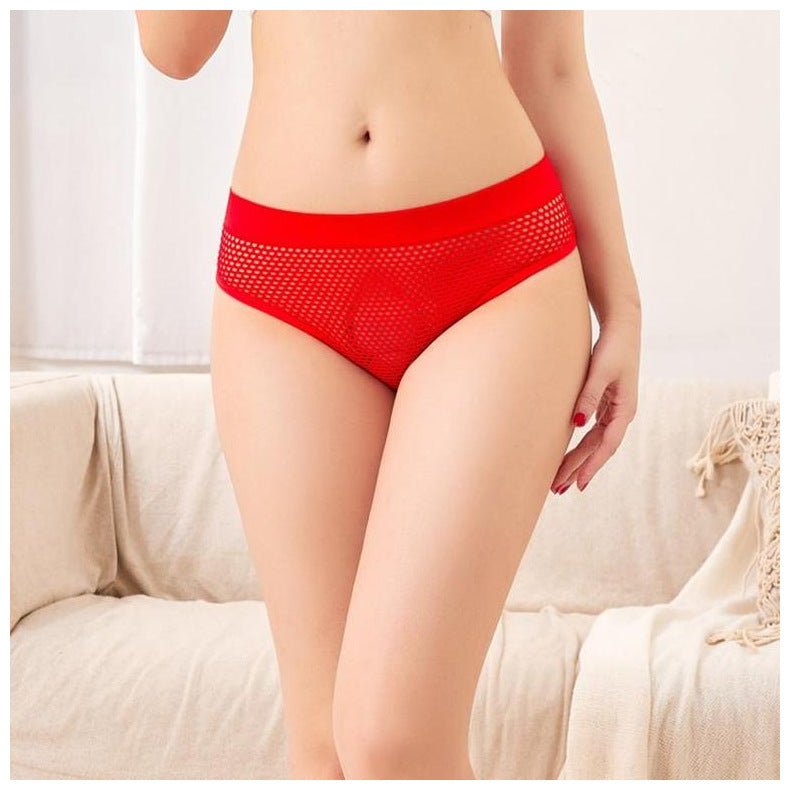 Mesh Seamless Transparent temptation passion ultra thin thong women's Panties