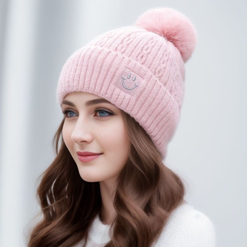 Women's Thick Furball knitted Warm Ear Protection Beanie