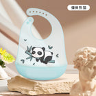 Washable Thin Children's silicone Bib with Cute Cartoon Painting