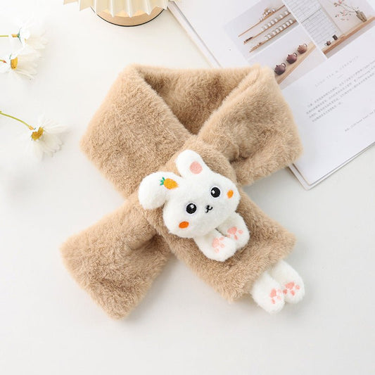 Comfortable Children's Winter Muffler with Cute Radish Rabbit Cartoon