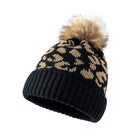 Western Style Leopard Printed knitted Thick Women's Wool hat