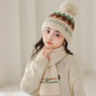 Children's Thick Wool Pullover Winter Cap and Muffler Set