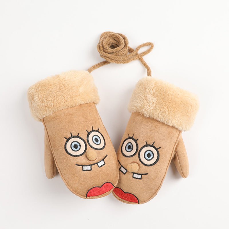 Cartoon Shaped Full Palm Fleece Warm Children's Hand Gloves