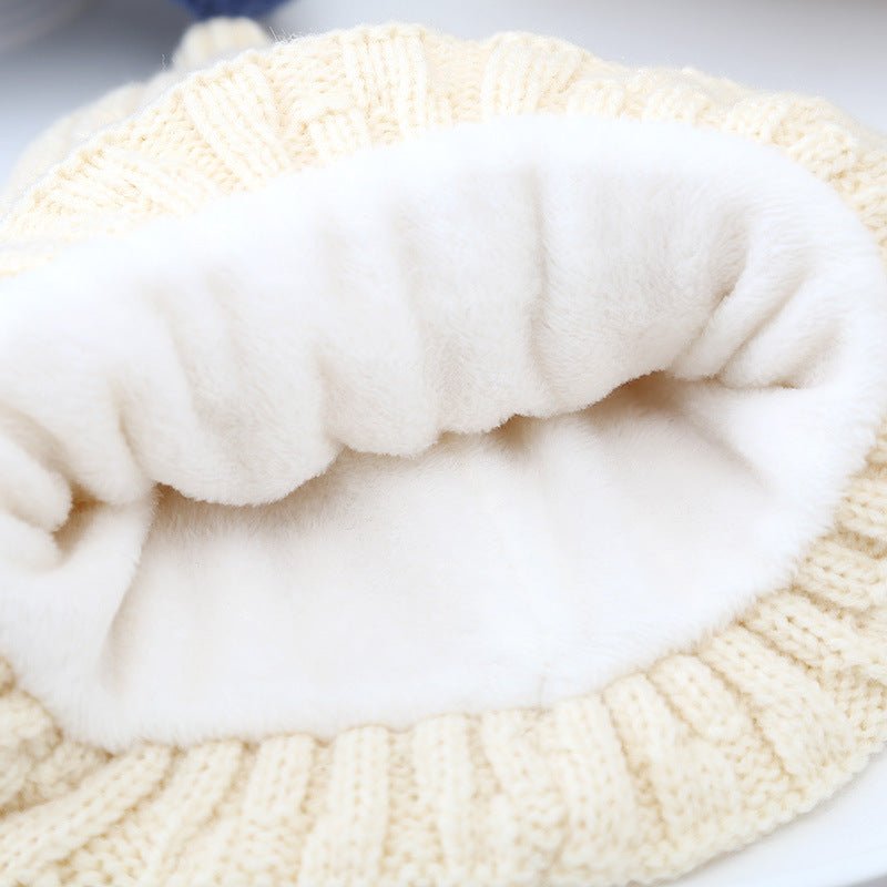 Children's Thick  Knitted Woolen Ear Protection Winter Cap