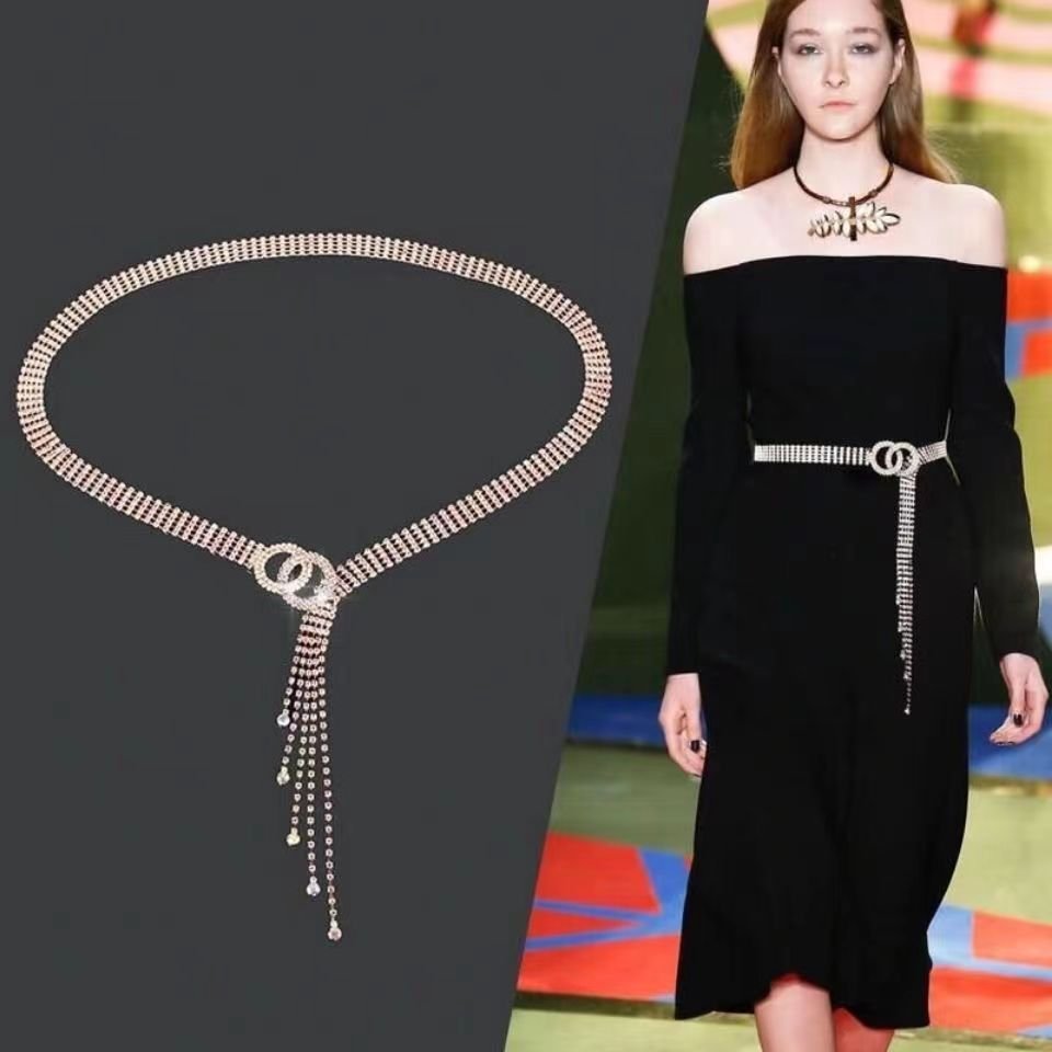 Exclusive Rhinestone Crystal Inlaid Waist Chain Belt for Female