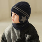 2 in 1 Children's Winter Cap with Earmuff and Muffler two-piece set