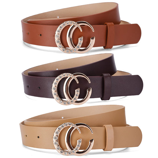 Trendy American Style C Shaped Buckle Adjustable Women's Waist Belt