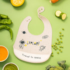 Food Grade Material Waterproof Silicon Bib for Baby With Rice Bag