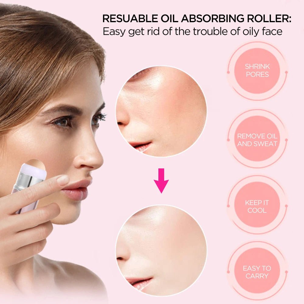 Facial Oil Absorbing Roller With Sponge For Oily face