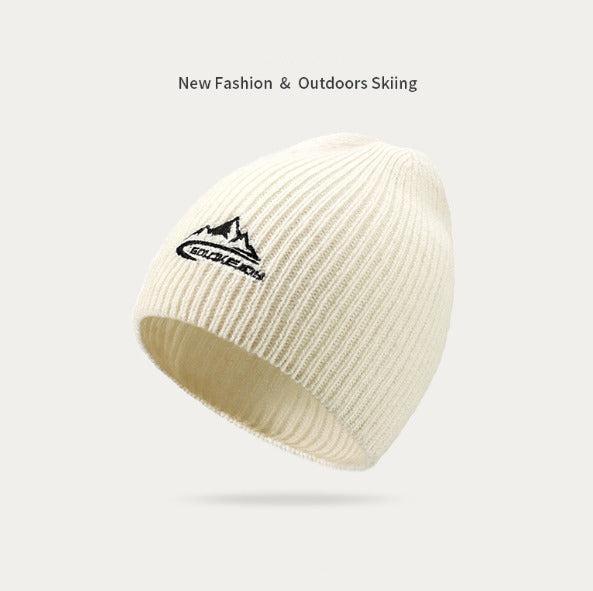 Winter Classic Knitted Men's Outdoor Cotton Thickened Warm Solid Woolen Cap