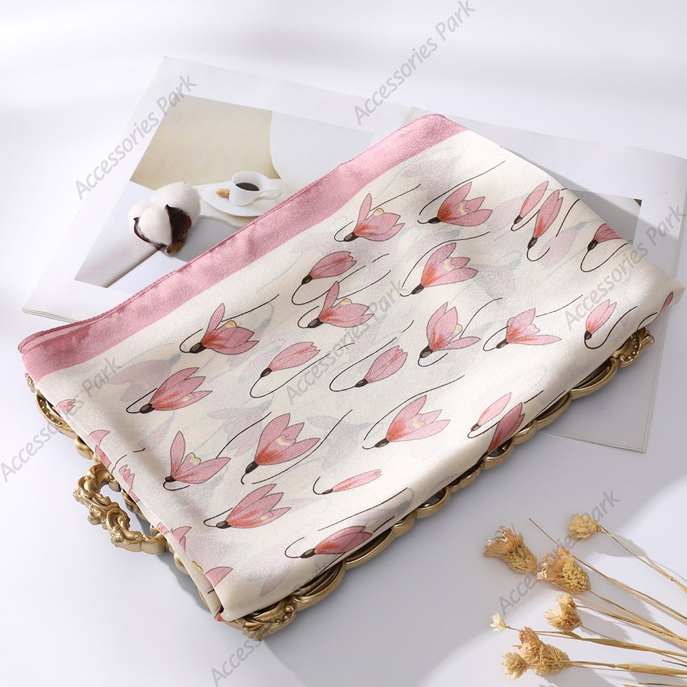 All Seasons Friendly Soft Long Satin Silk Scarf for Women