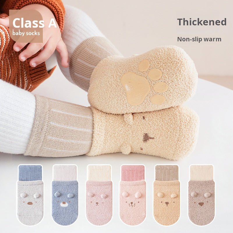 Anti Slip Cute Thumb Pad Fleece Warm Socks For Children