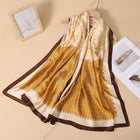 Korean Style Geometric Pattern Printed silk scarf