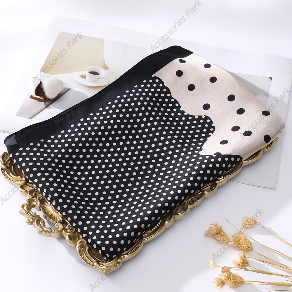 Korean Version Polka Dot Design Satin Silk Scarf