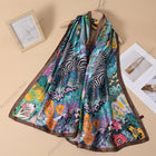 New Korean Version Retro Printed Satin Silk Scarf for Women