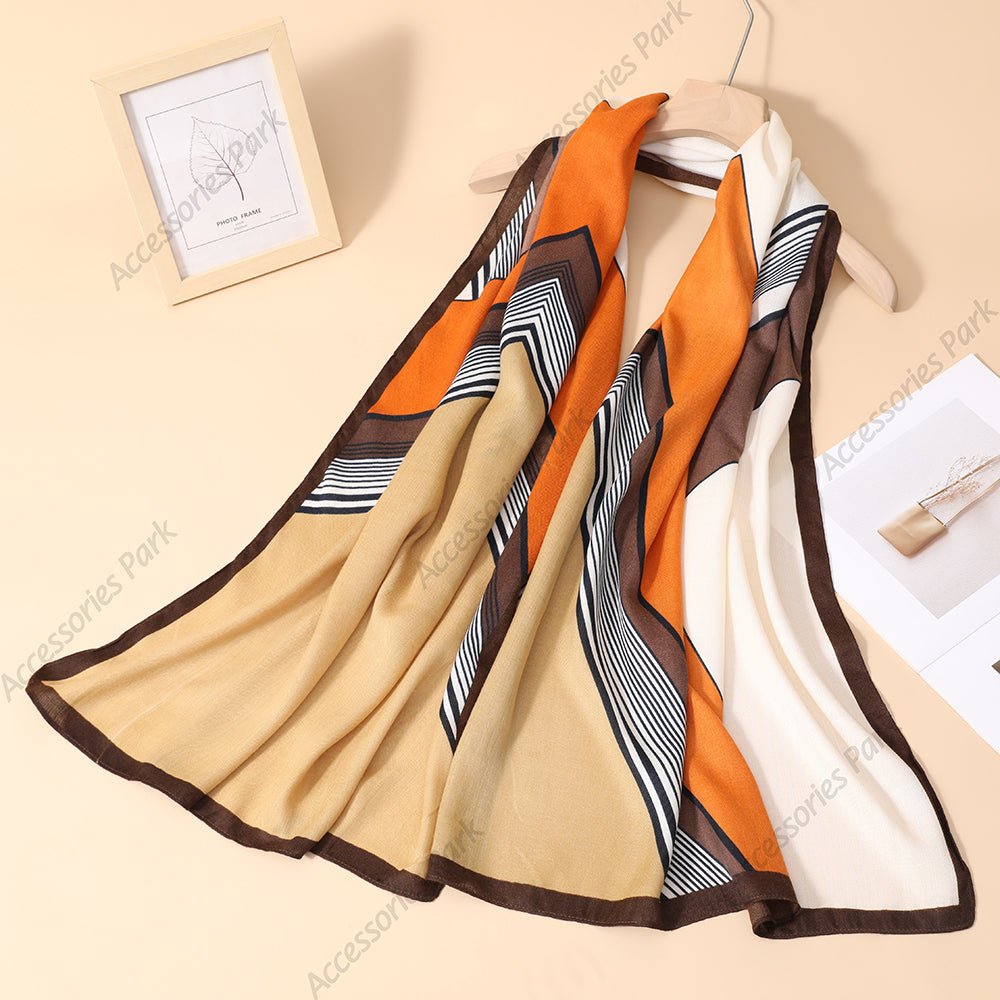 Color-Blocked Comfortable & Luxury Women's Viscose Scarf