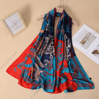 Multicolor Floral Printed High-Quality Satin Silk Scarf