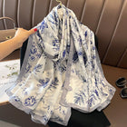 Silky Smooth Multicolor Floral Design Satin Summer Scarves